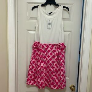 NWT Tommy Hilfiger Pink and White Dress- Size L